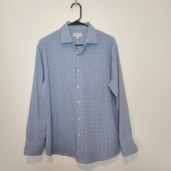 Peter Millar Men’s 2-Shirt Bundle Gingham & Check Button Downs Size M - Picture 5 of 14
